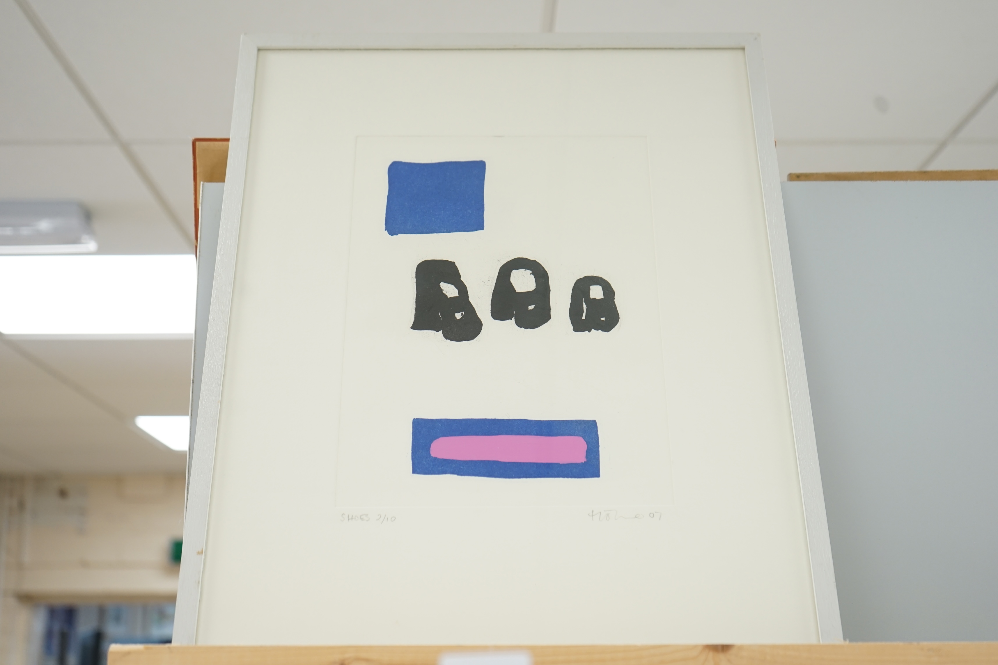 Hoher ?, Contemporary colour etching, ‘Shoes’, limited edition, 2/10, signed and dated '07, 45 x 36cm. Condition - good